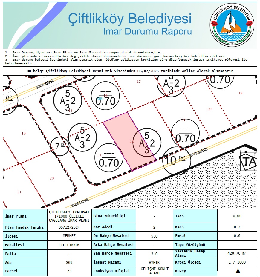 ÇİFTLİKKÖY DENİZ MANZARALI VİLLA İMARLI 421 M2 ARSA 5.150.000.TL
