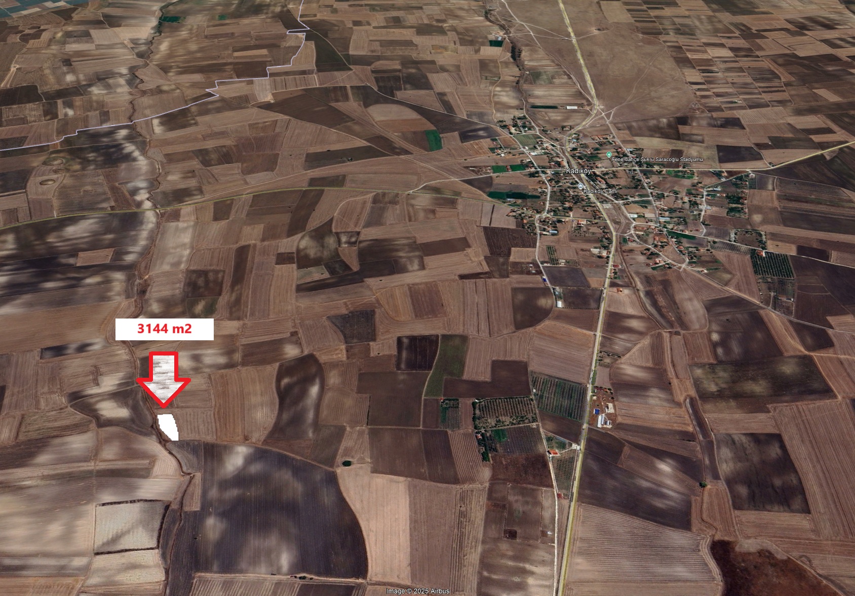 SARAY KADIKÖY MÜSTAKİL PARSEL KADASTRAL YOLU MEVCUT 3144 M2